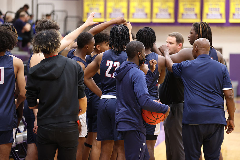 McClintock Basketball Team Huddle!