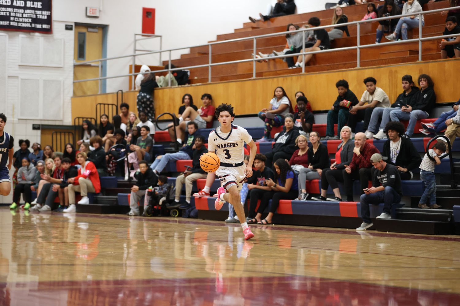 Soto with open court in front of him to the basket