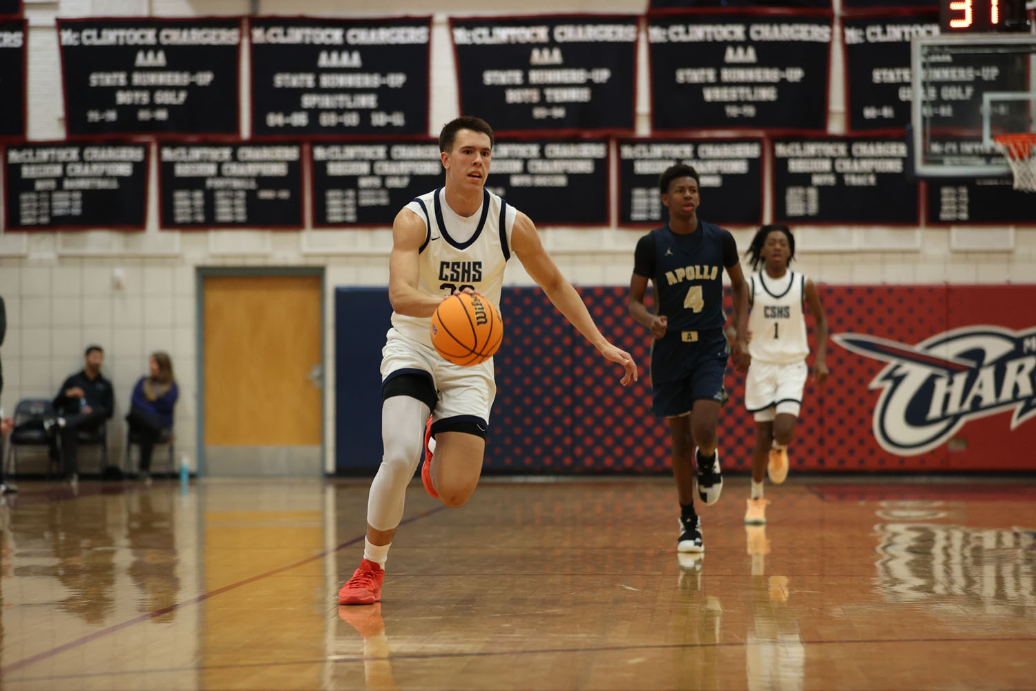 Driving the ball down the court