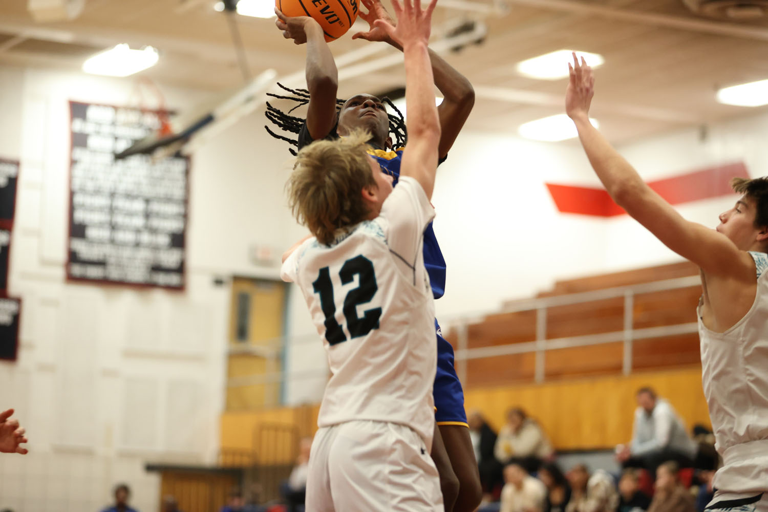 Hayden taking a shot in the lane